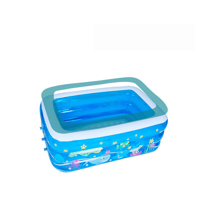 Inflatable Swimming Pool Family Childrens Kids Baby Large Water Rectangular Fun Swimming Pool-125/150/185Cm