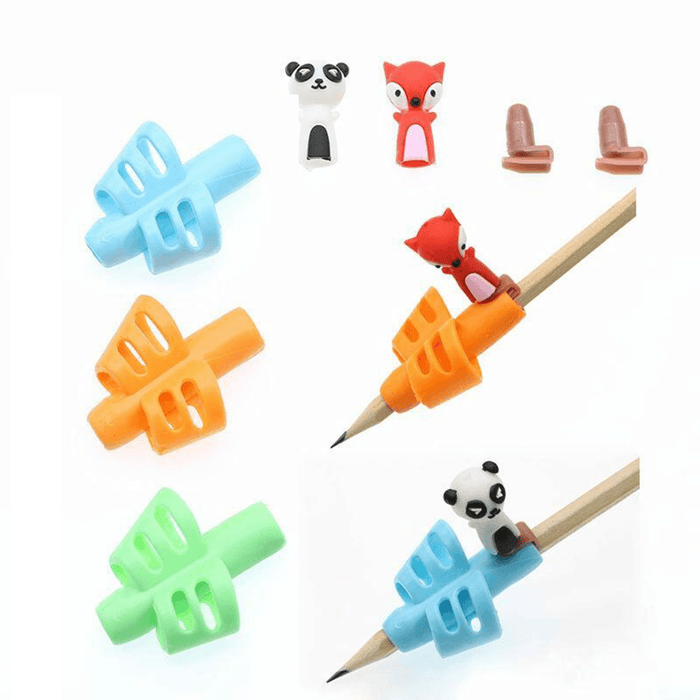 Two-Finger Grip Silicone Baby 3Pcs Learning Writing Tool Writing Pencil