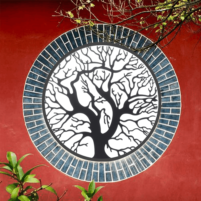 Metal Wall Art Decor Sculpture Tree of Life for Hotel Coffeeshop Bookstore