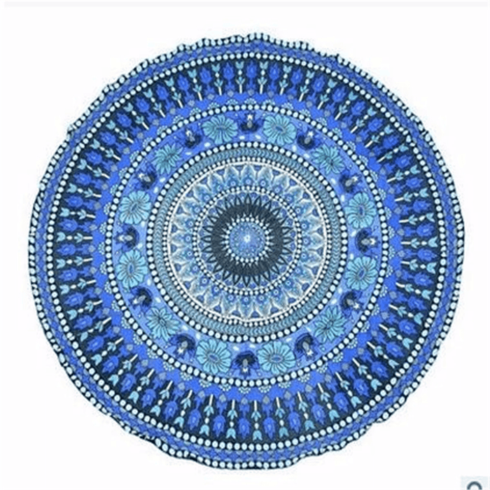 Honana WX-16 150Cm Bohemian Style Thin Chiffon Beach Shawl Mat Mandala round Silk Scarf Bed Sheet Tapestry