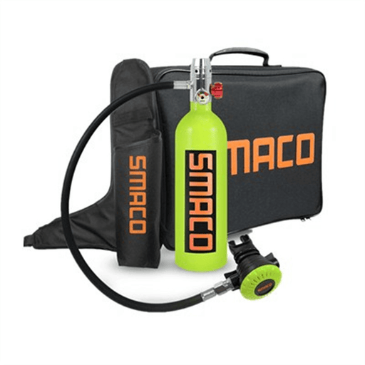 SMACO 1L Scuba Oxygen Cylinder Underwater Diving Set Air Oxygen Tank with Adapter & Storage Box Diving Set Equipment A