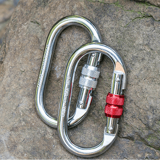 CAMNAL Rock Climbing O-Shaped Carabiner Alloy Steel 25KN Pull Screw Lock Protection