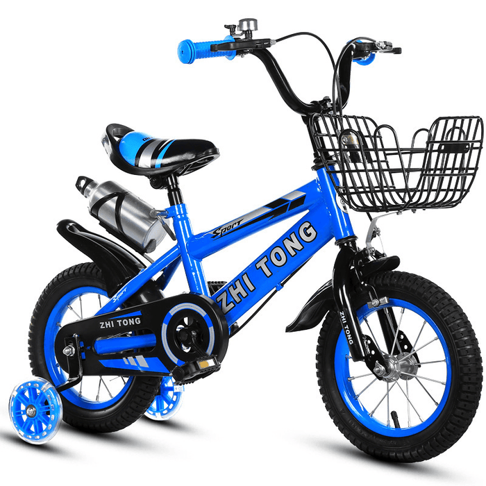 12 Inch 30CM 8KG Children'S Bicycle with Water Bottle Flashing Auxiliary Wheels Non-Slip Kid Banlane Bike