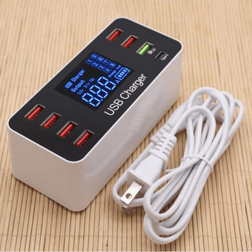 Portable 8-Port USB Adapter Phone MP3/4 Charging LCD Display QC3.0 Fast Charger