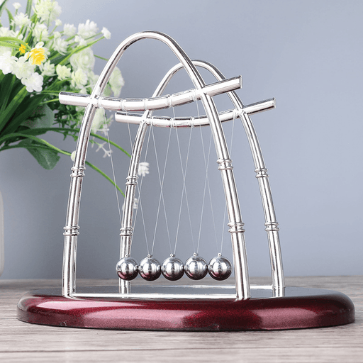 Arc-Shaped Cradle Balance Ball Pendulum Perpetual Motion Instrument Science Toy for Stress Reliever