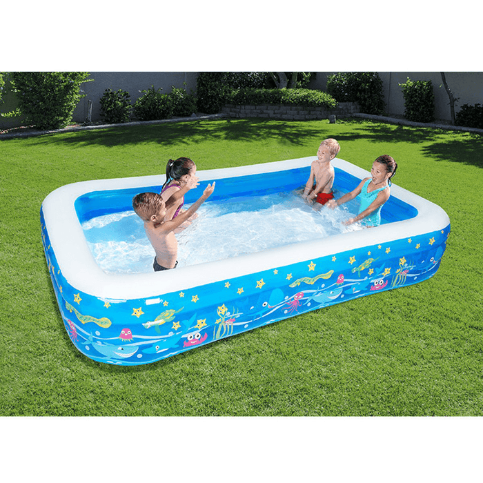 Inflatable Swimming Pool Family Childrens Kids Baby Large Water Rectangular Fun Swimming Pool-125/150/185Cm