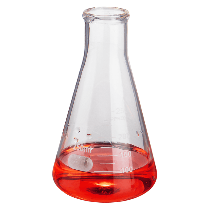 250Ml Lab Glass Erlenmeyer Conical Flask Bottle W/ Rim Borosilicate Laboratory Glassware