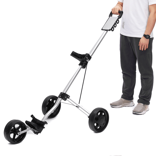 3 Wheel Golf Luggage Pull Trolley Bag Stand Cart Compact Folding Golf Buggies Equipment