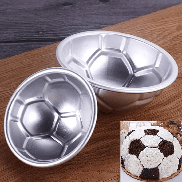 6Pcs Set Aluminum Metal Sphere Football Bath Bomb Molds 3 Size DIY Cake Crafts