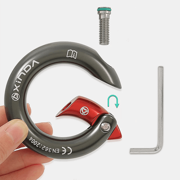 XINDA Outdoor 23KN Openable Connecting Ring 7075 Aluminium Multi Uniform Force Directional Gated Ring for Climbing