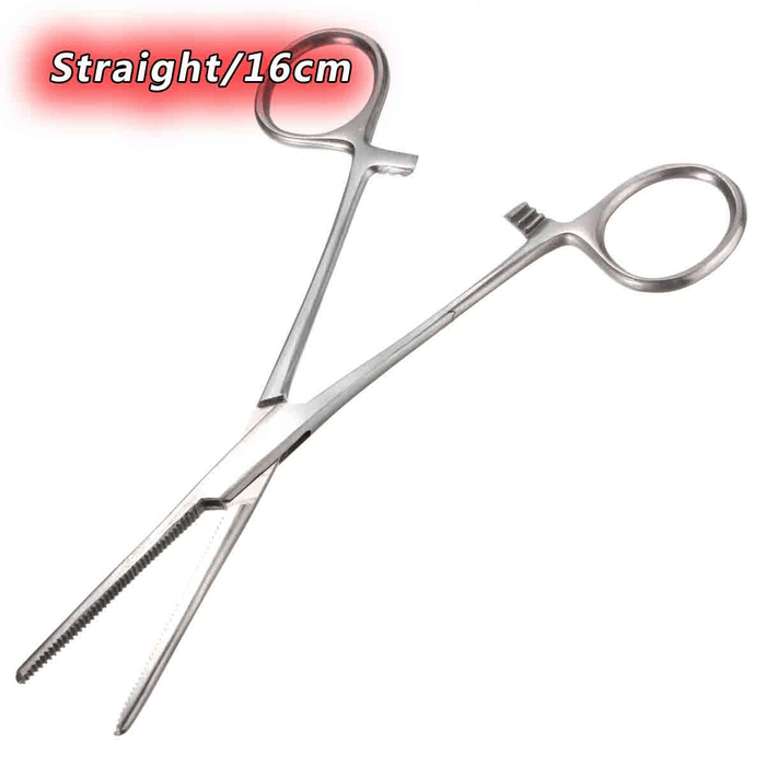 1Pc Hemostat Forceps Straight Curved Stainless Steel Locking Clamp