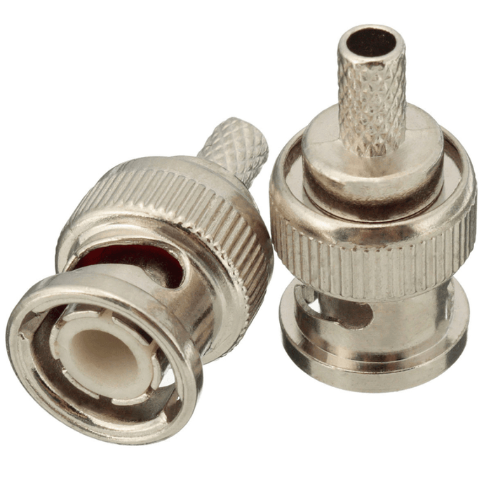 Excellway® 10 Sets BNC Plug Crimp Connectors Adapter for RG58 RG-58 Coax Male Antenna Cable