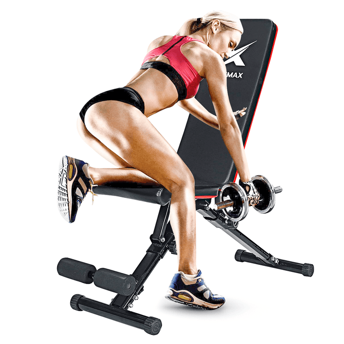 GEEMAX Adjustable Heavy Duty Folding Sit up Benches Abdominal Exercise Home Gym Fitness Equipment