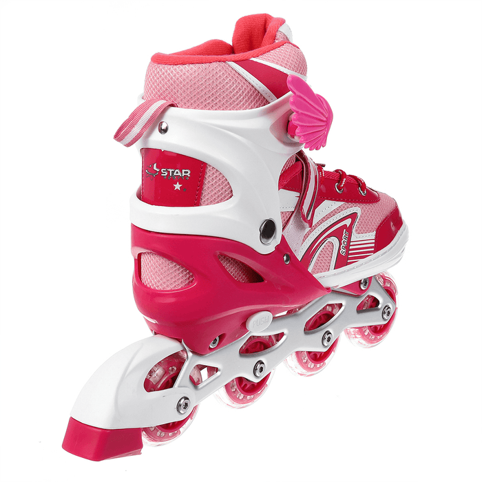 3 Size Inline Skates Sets with 4 LED Flashling PVC Skate Wheels Entry-Level Kid Women Roller Skates Birthday Gift for Teen Girl Boy Teenager