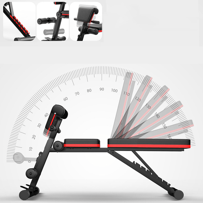 Multifunctional 5-In-1 Foldable Exercise Bench 7 Gears Adjustable AB Abdominal Training Fitness Weight Bench Max Load 350Kg