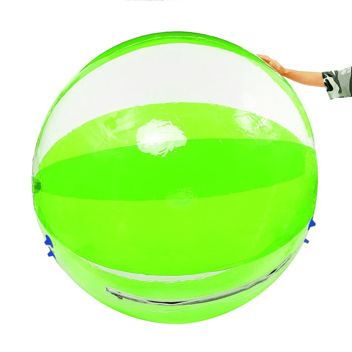 2M/6.6Ft Inflatable Float PVC Ball Soft Water Walking Ball with Zipper Swimming Pool Rolling Dance Ball Water Play Toys Kids Adult Green for Outdoor Water Sports Maxload 150KG