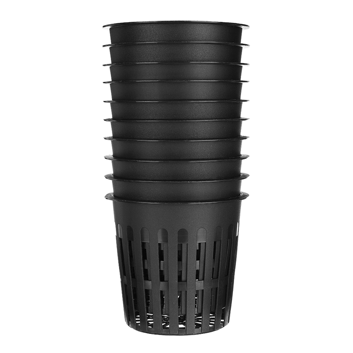 10Pcs 4.3Inch Black Mesh Pot Net Hydroponic Aeroponic Flower Container Grow Pot Cup Planting Basket