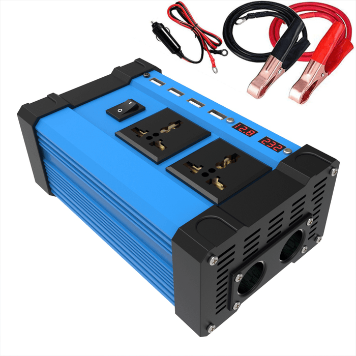 4000W Peak LCD Power Inverter DC 12V - AC 110V/220V Car Inverter 2 Socket 4 USB Charger