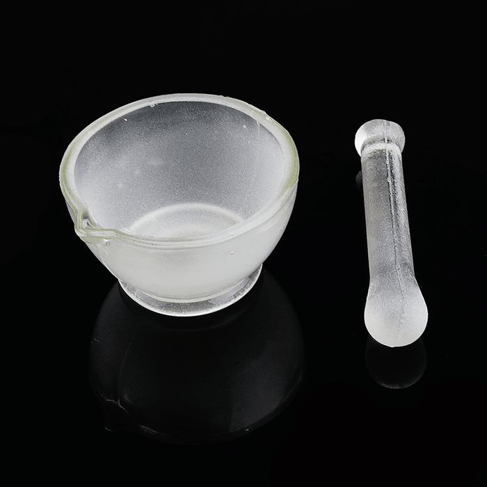 60Mm Footed Glass Mortar and Pestle Set Lab Grinder Experimental Grouting Bowl Tool