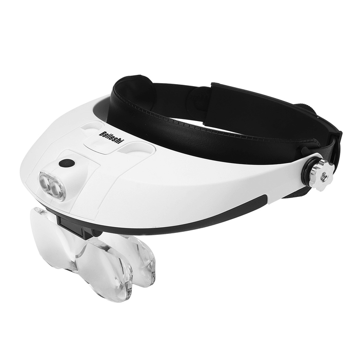 Head-Mounted Magnifying Glass Headband Loupe LED Lamp Light Jeweler Magnifier