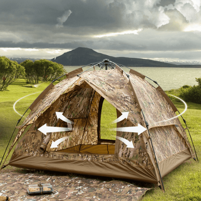 FREE SOLDIER 3-4 Person Automatic Camping Tent 3 Modes Breathable Waterproof Windproof Sunshade Canopy