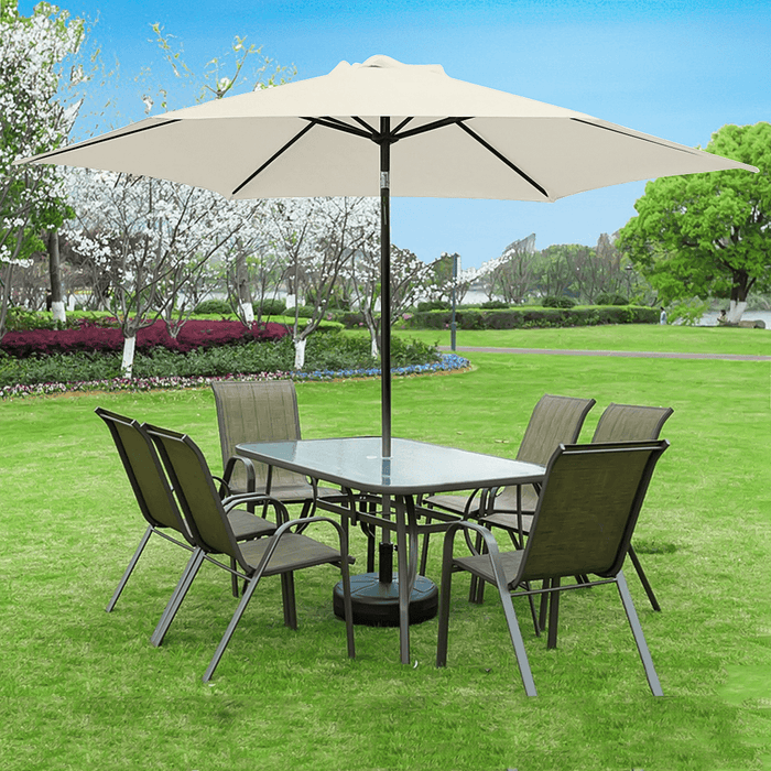 3M 6 Arm Parasol Canopy Cover Waterproof Awning Sun Shade Shelter Replacement Cloth Outdoor Garden Patio