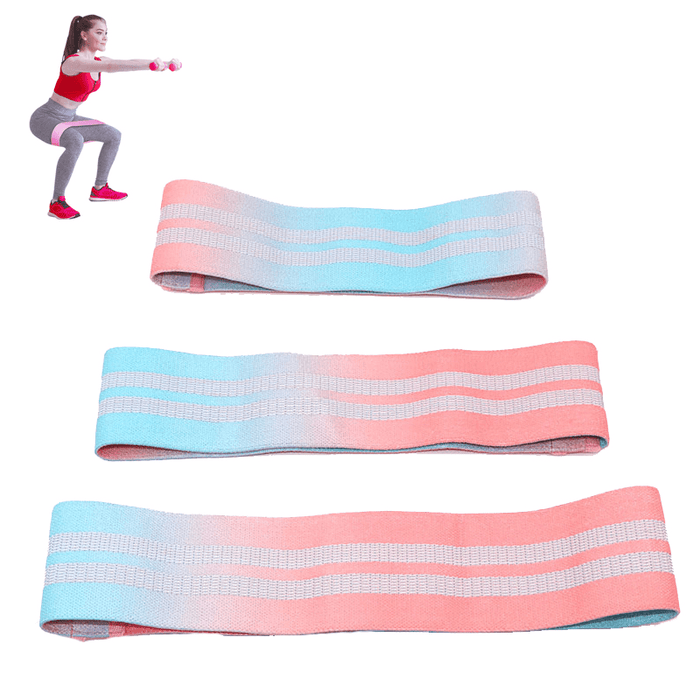 1PC Gradient Color Hip Training Resistance Band Home Fitness Yoga Belt Legs Muscle Elastic Band Exercise Tools