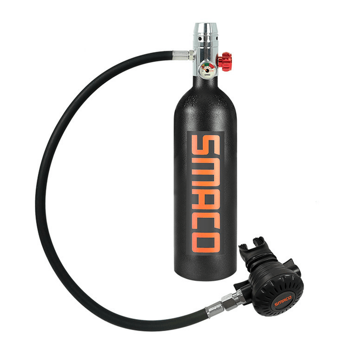 [US Direct] SMACO S400 1L Underwater Rebreather Air Oxygen Bottle with Scuba Adapter Glasses Lightweight and Portable Diving Set Equipment