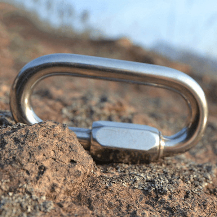 XINDA XD-8619 Solid Fine Steel Oval Lock Rock Climbing Carabiner Safety Bearing Clasp Main Lock