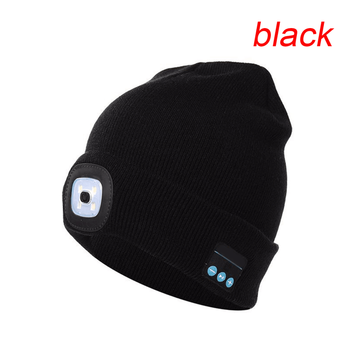 LED Light Wireless Bluetooth Hat Knitted Hat Outdoor Fishing Climbing Hiking Cap