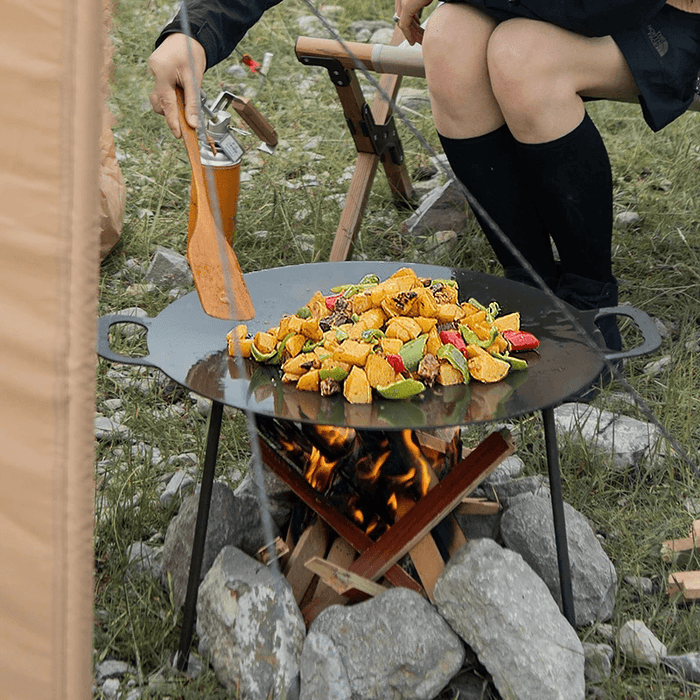 Naturehike Outdoor 5.3KG Large Baking Pan Camping Barbecue Picnic Cast Iron Cookware Frying Baking Uniform Heating Barbecue Tool