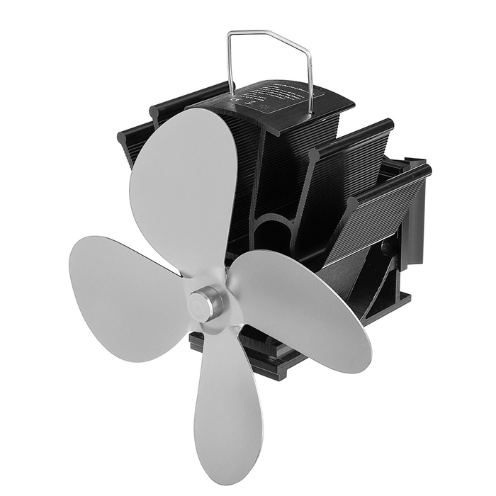 7 Inch 4 Blades Stove Fan Wall-Mounted Bundled Fireplace Fire Heat Powered Circulating Ecofan