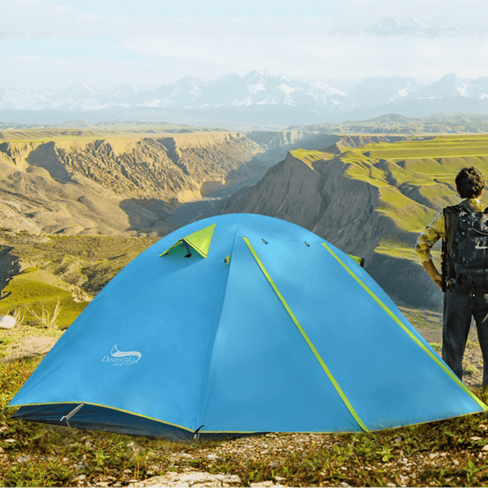 2 People Large Camping Tent Lightweight Double Layer Waterproof Anti-Uv Sun Canopy Camping Hiking Fishing Family Shelters