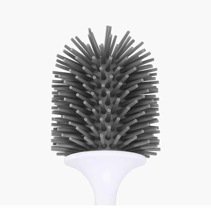 Wall Mounted /Floor Stand 360° TPR Soft Bristle Silicone Toilet Cleaning Brushes with Holder