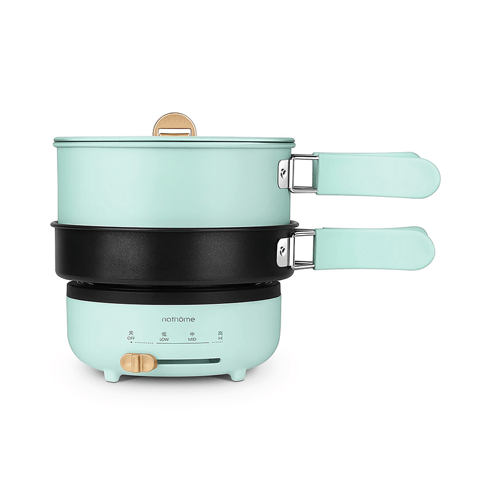 Nathome NDG01 500W 1.2L 1-2 People Electric Caldron Detachable Non-Stick Cooking Pot Hotpot Cooker Outdoor Travel