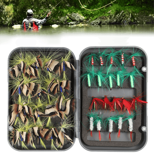 ZANLURE 20 Pcs Fishing Lures Portable Metal Fly Hook Used for Trout Freshwater Saltwater Outdoor Fishing Tackle