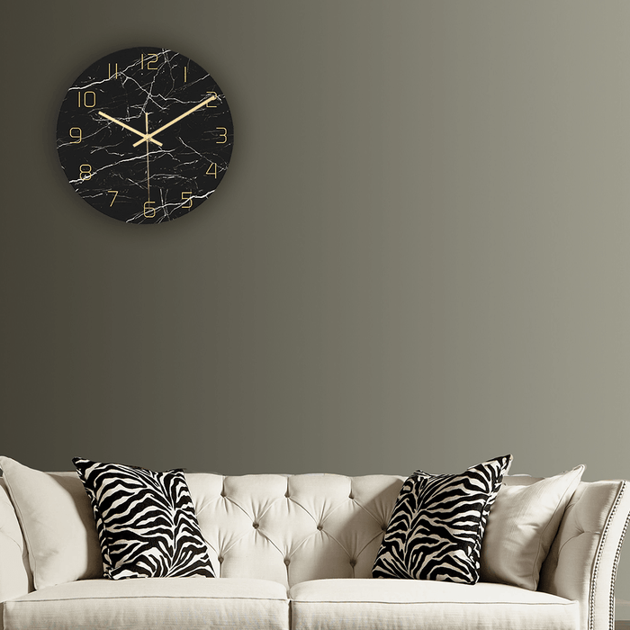 CC010 Creative Marble Pattern Wall Clock Mute Wall Clock Quartz Wall Clock for Home Office Decorations