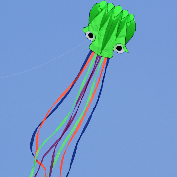 5.5M Soft 3D Octopus Kite Folding Portable Toy Kite for Kids Outdoor Game