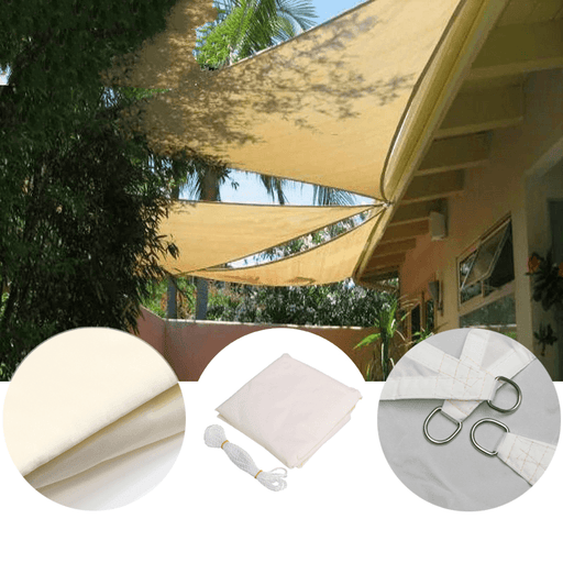 2.4X2.4X2.4M Triangle Sun Shade Sail Canopy Patio Garden Awning UV Block Top Shelter Beige