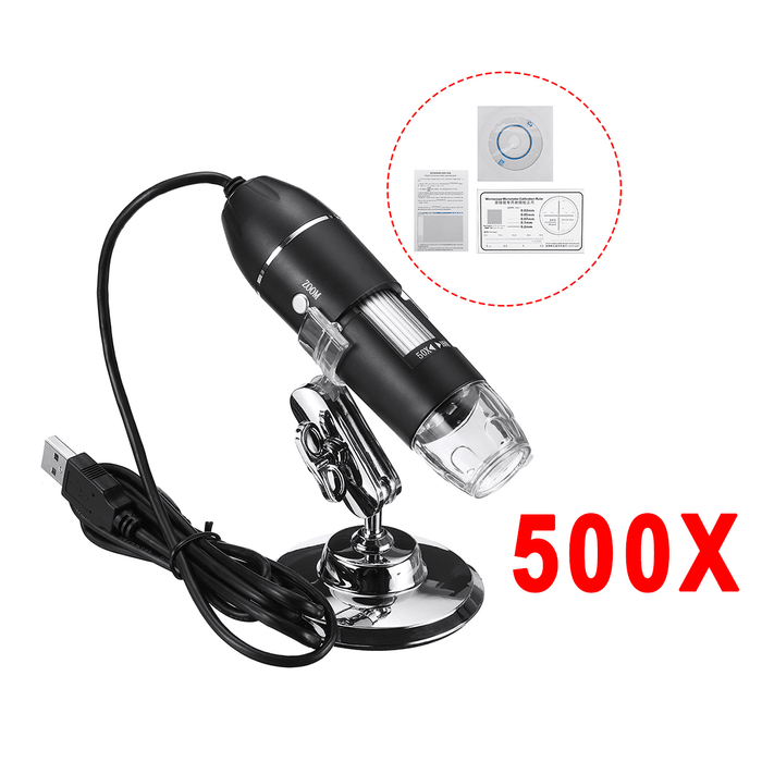 500X/1000X/1600X 2MP Handheld Digital Microscope Magnifier Camera with 8Leds and Stand Microscope