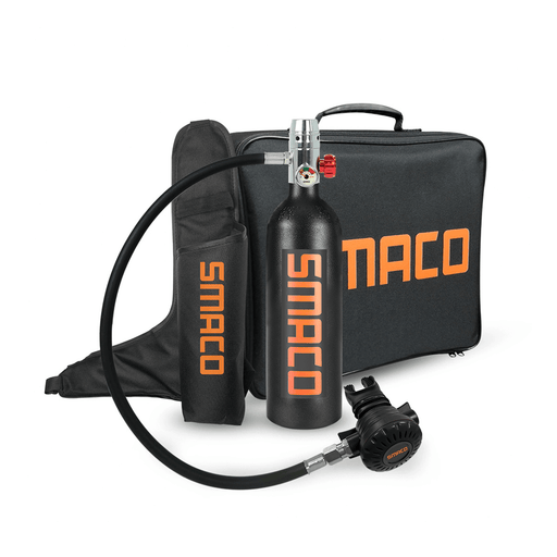 SMACO 1L Scuba Oxygen Cylinder Underwater Diving Set Air Oxygen Tank with Adapter & Storage Box Diving Set Equipment A