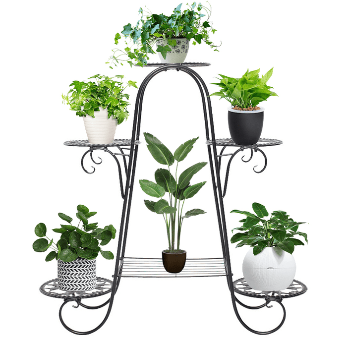 6-Layer Flower Stand Wrought Iron Plant Shelf Indoor Creative Art Rack