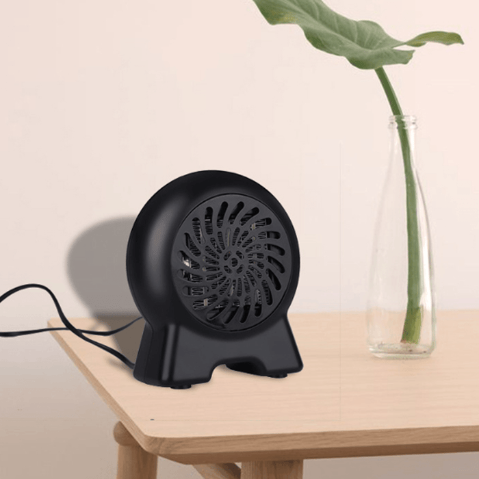 500W Mini Space Fan Heater Portable Electric Wall-Outlet Heated Fan Furnace Warmer