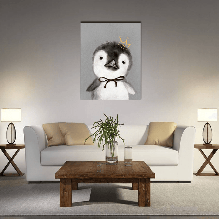 Miico Hand Painted Oil Paintings Cartoon Penguin Paintings Wall Art for Home Decoration