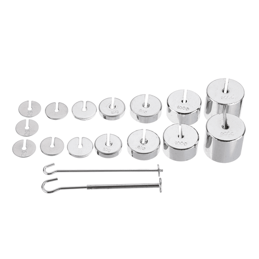 17Pcs/Set 2G-200G Metal Slotted Weight Set Scale Balance Calibration with Hanger Case Physics Experiment