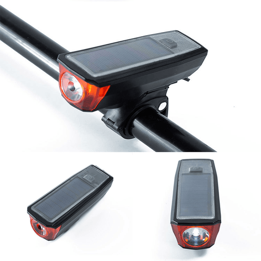 XANES BL03 750LM T6 LED 4 Modes 2000Mah Lithium Battery USB/ Solar Charging Power Bank Bike Front Light with 140Db Tweeter