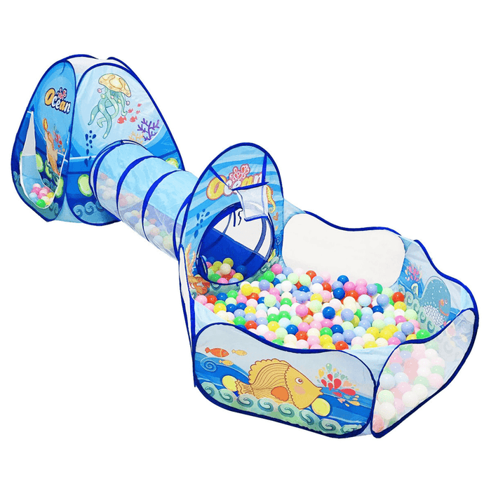 3-In-1 Kids Play Tent Crawling Tunnel Tent House Ball Pit Pool Children Game Gift