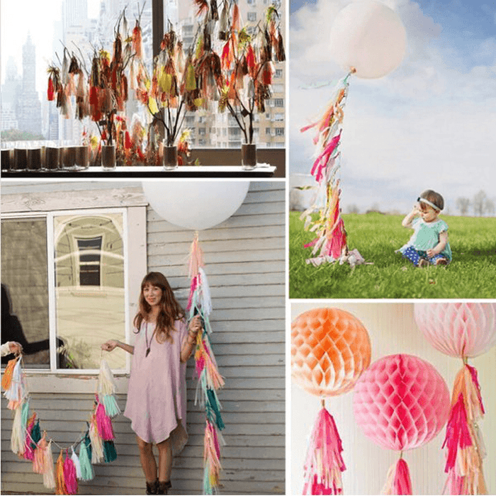 14 Inch Tissue Paper Tassel Garland Birthdays Party Decorations Event Gift Pack Balloon Accessoriess