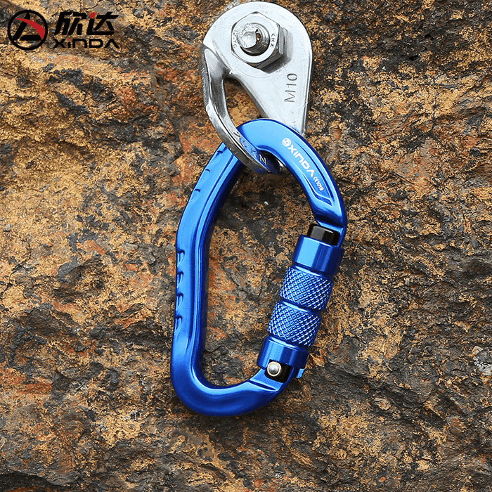 Xinda 22KN Carabiner Outdoor Climbing Hanging Buckle Keychain Screw Lock