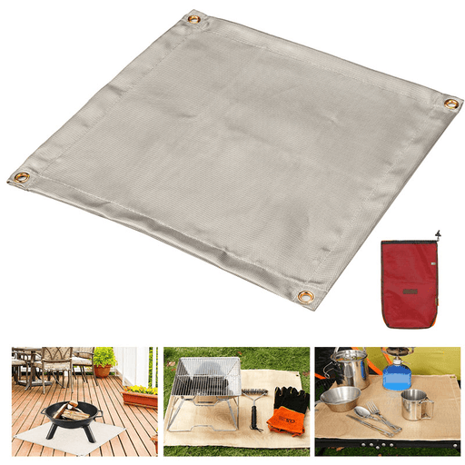 Camping Fireproof Grill Mat Cloth Flame Retardant Ember Mat Blanket Heat Insulation Pad for Outdoors Barbecue